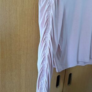 Athleta Light Pink Ruched Long Sleeve Tee
